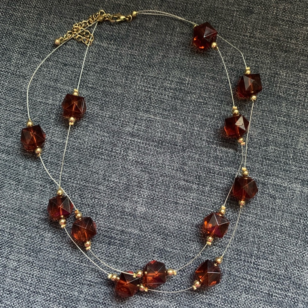 Brown Bead Necklace & Earring Set